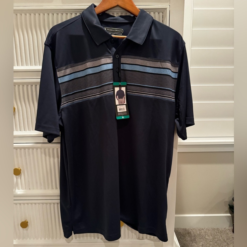 Blue Pebble Beach Dry Luxe Performance Polo